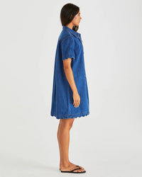 Sass | Vale Scalloped Denim Dress