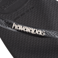 Havaianas Slim Square Logo Jandal | Metallic Black/Silver