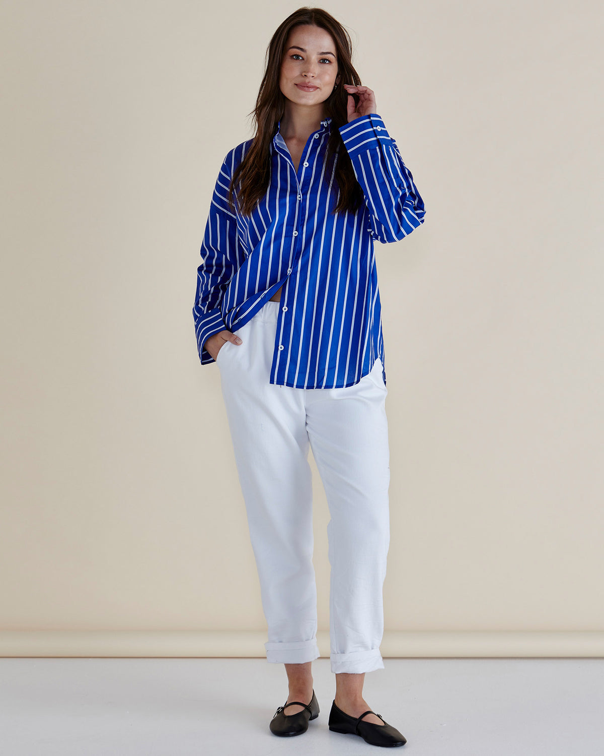 Betty Basics | Regatta Blue Stripe Shirt