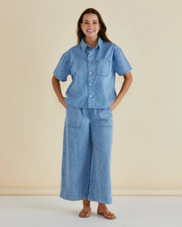 Betty Basics | Saffra Short Sleeve Denim Shirt