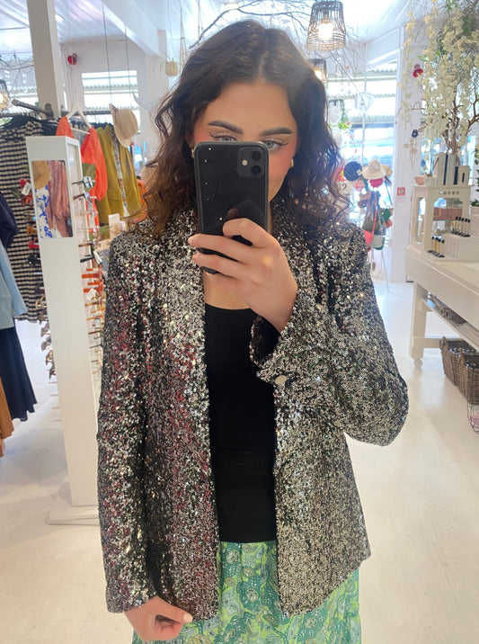 We Are The Others Eve Sequin Blazer | Silver