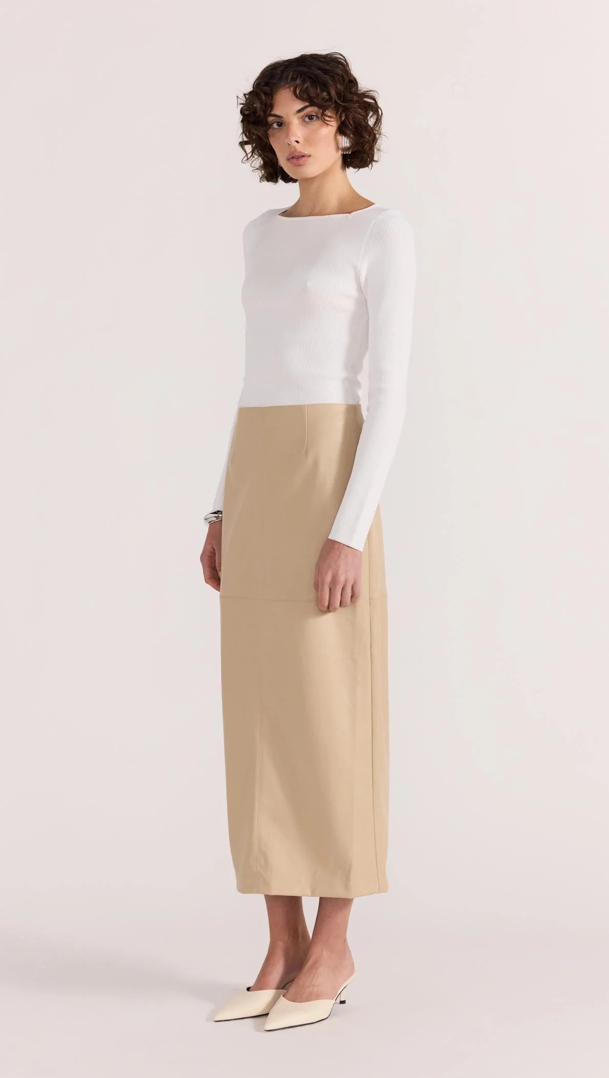 Staple the Label | Mira Faux Leather Midi Skirt