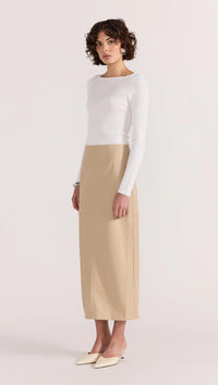 Staple the Label | Mira Faux Leather Midi Skirt