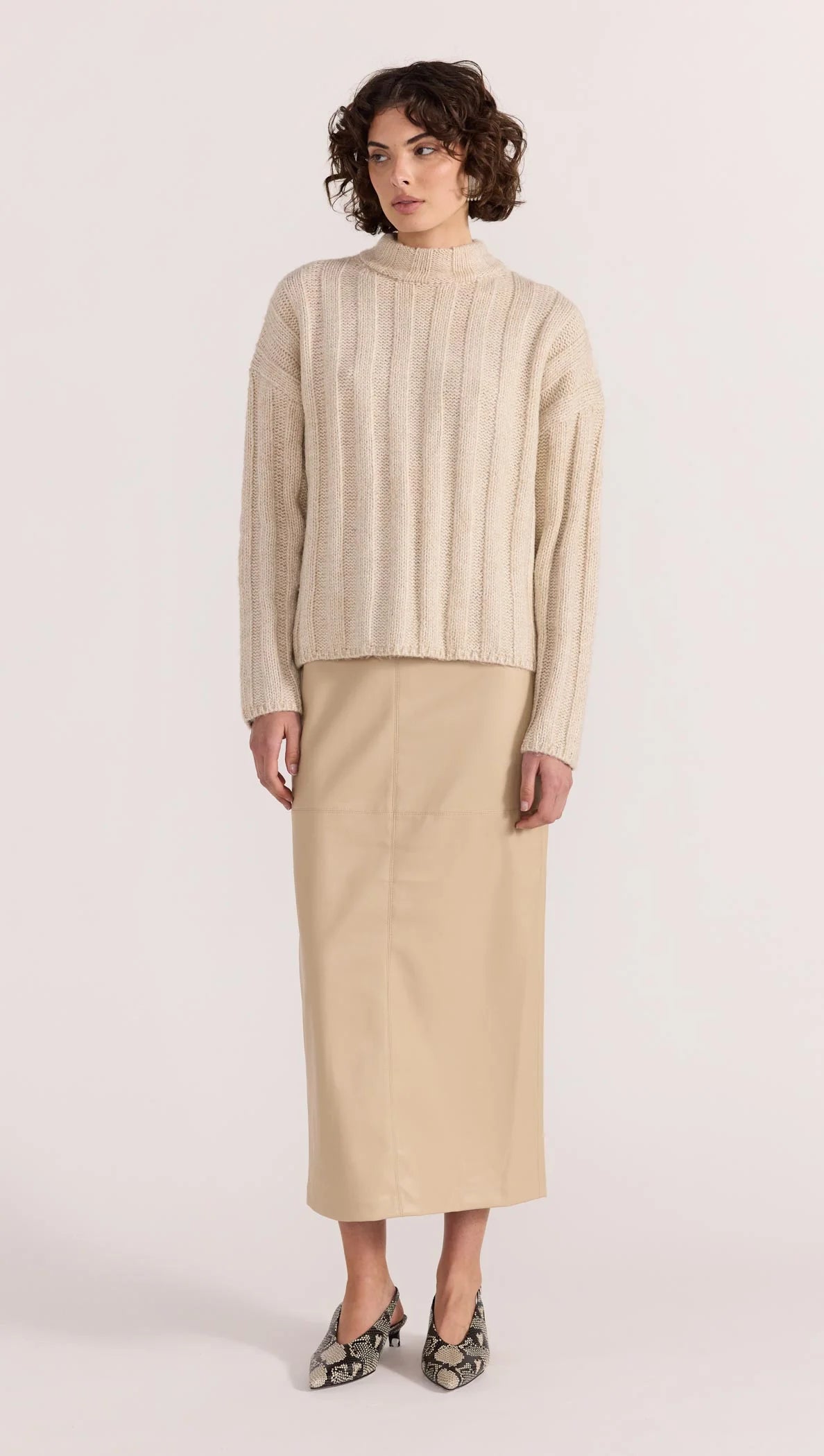 Staple the Label | Mira Faux Leather Midi Skirt