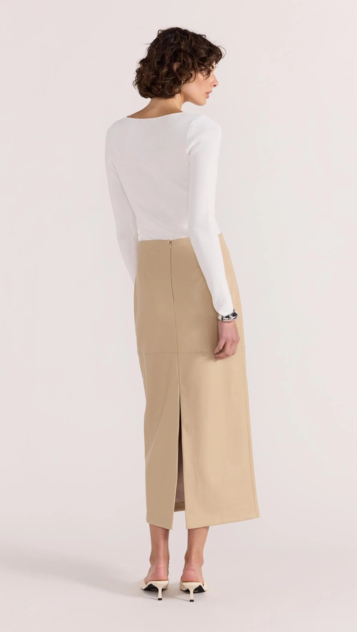 Staple the Label | Mira Faux Leather Midi Skirt