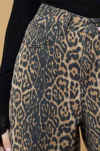 Honey Denim | Nate Denim Leopard Wide Leg Jean