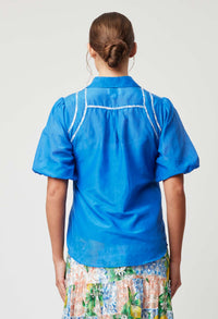 Once Was Nerano Cotton Silk Shirt | Azure