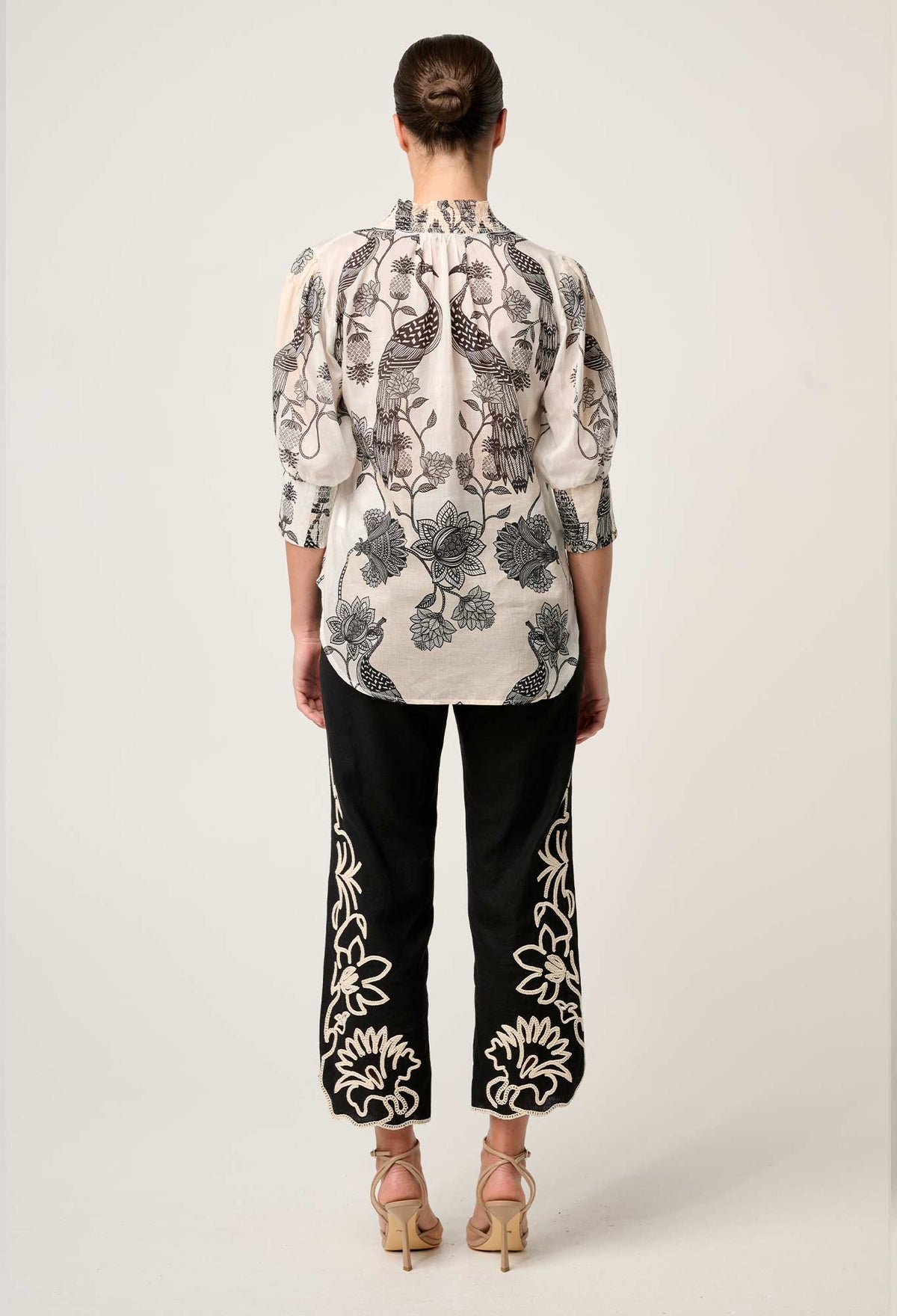 Once Was | Oleander Shirred Collar Blouse