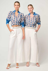 Once Was | Oleander Shirred Collar Blouse