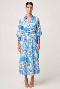 Once Was | Carmen Dress - Azure Mosaic
