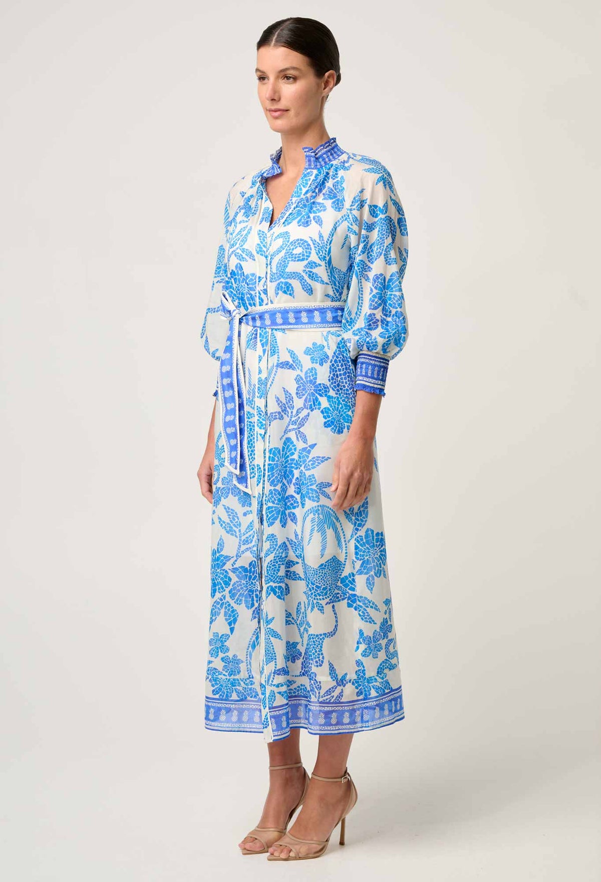 Once Was | Carmen Dress - Azure Mosaic