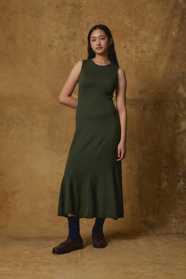 Standard Issue Merino Flared Dress | Loden