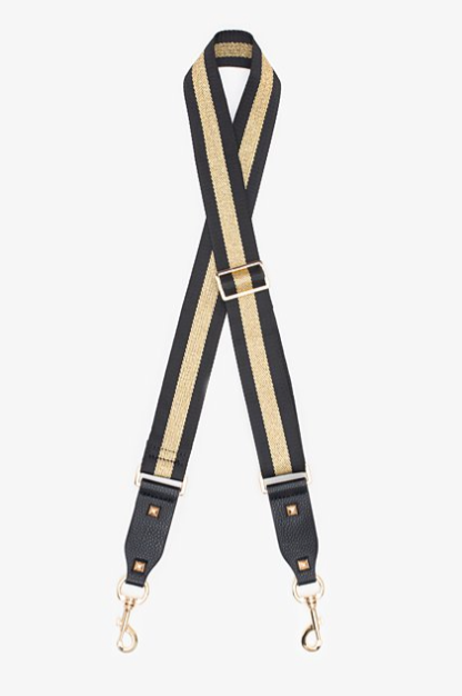 Antler Bag Strap | Middle Gold Stripe Black