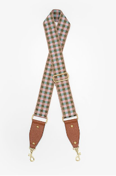 Antler Bag Strap | Khaki & Blush Checked