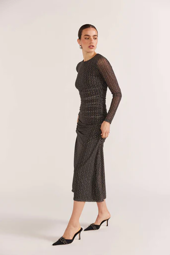 Staple The Label Zeta Mesh Midi Dress | Geometric