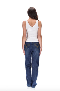 Honey Denim Milan Straight Jean | Dark Blue