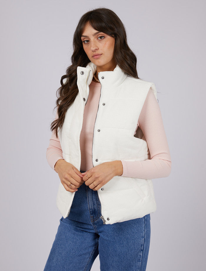 All About Eve Cali Cord Vest | Vintage White