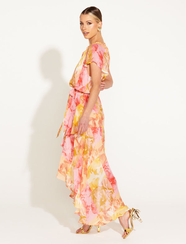 Fate + Becker Earthly Paradise Frilly Short Sleeve Dress | Paradise Floral