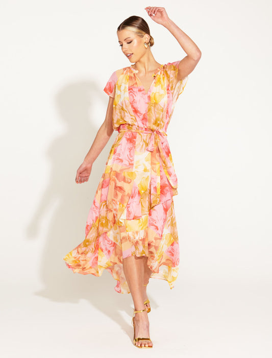 Fate + Becker Earthly Paradise Frilly Short Sleeve Dress | Paradise Floral