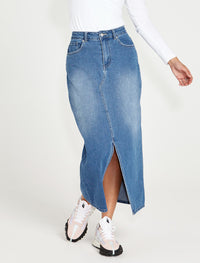 Sass Emerald Denim Maxi Skirt | 80 Wash