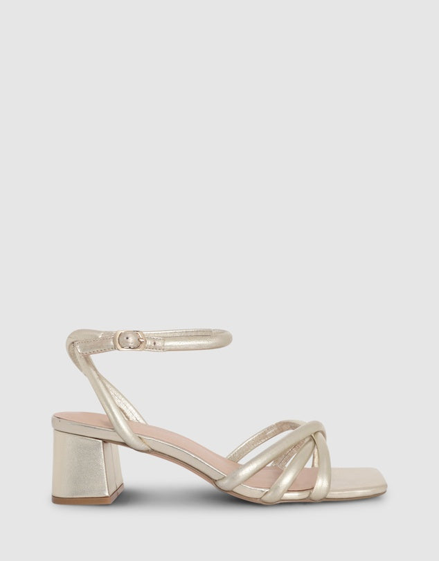 Nude Axelle Heel | Gold Metallic