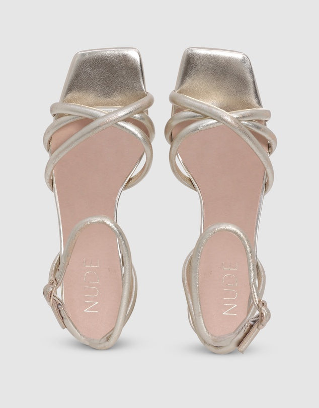 Nude Axelle Heel | Gold Metallic
