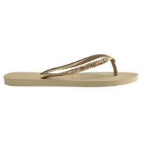 Havaianas Slim Glitter Jandal | Sand Grey w Metallic Logo
