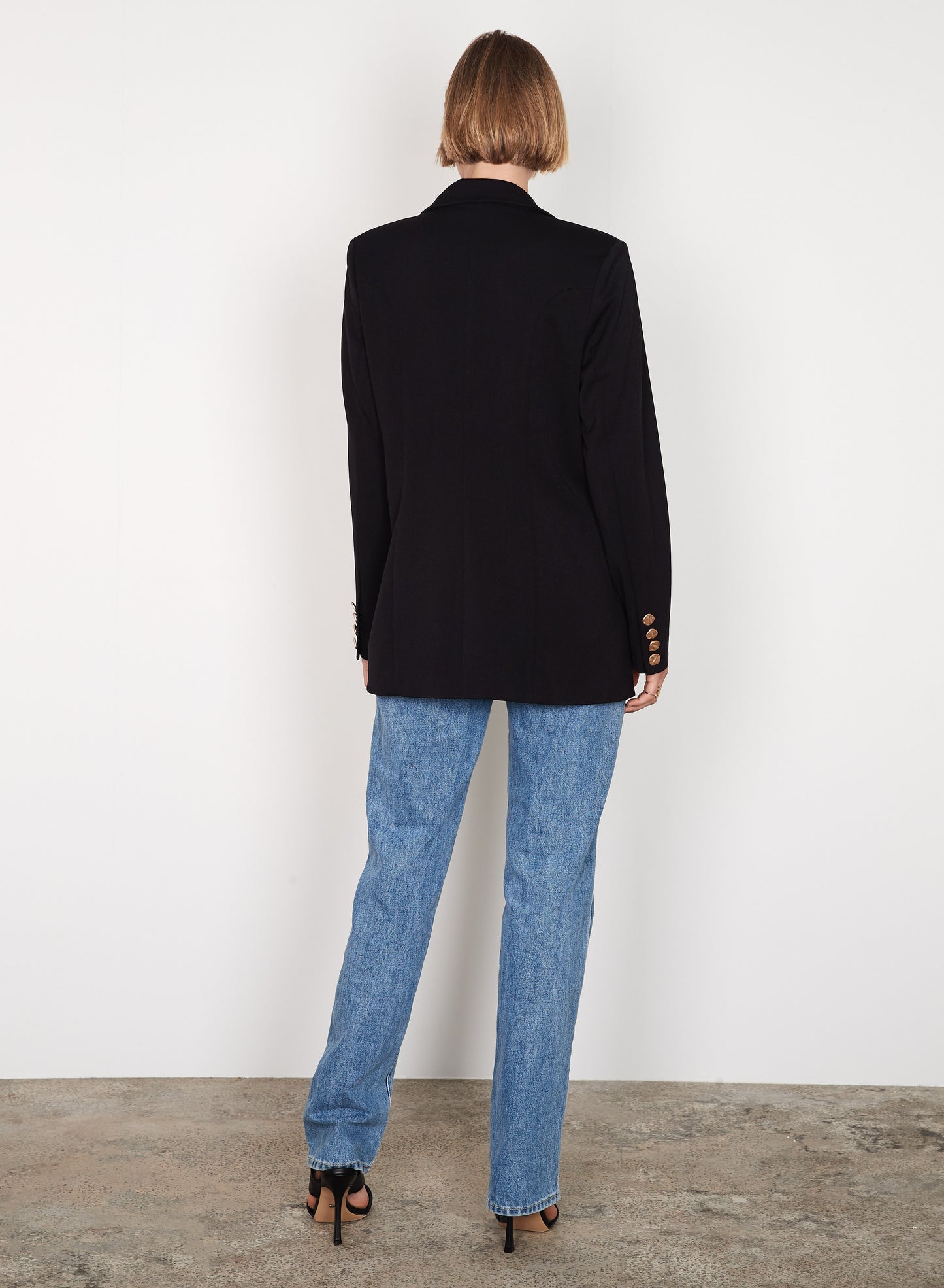 Esmaee Canvas Blazer | Black
