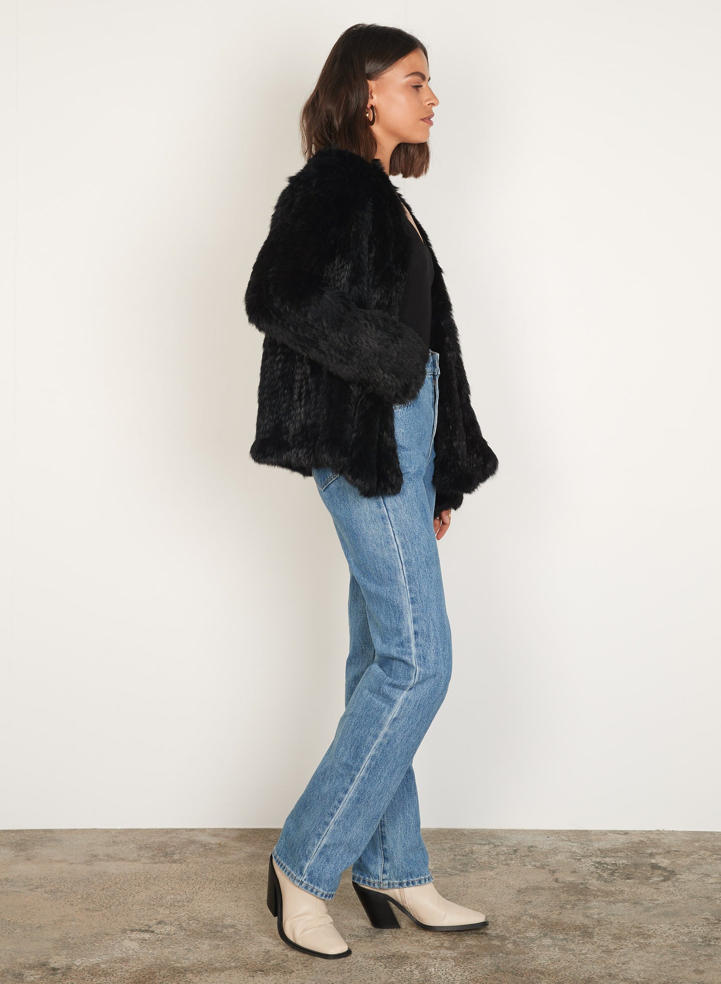Esmaee Ora Fur Jacket | Black
