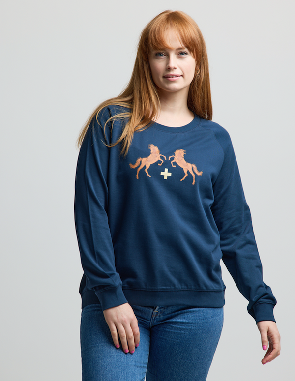 Stella + Gemma Sweatshirt | Navy Horses