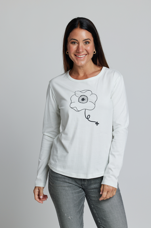 Shop Stella Long Sleeve Crew Neck Tee in White