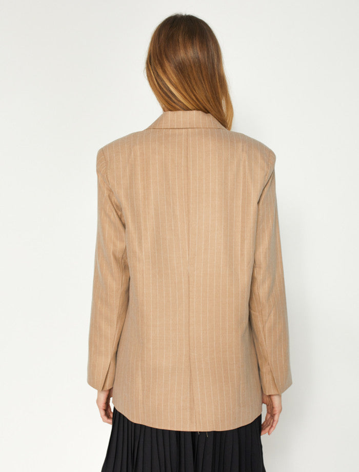 Dear Sutton Bryn Blazer | Irish Creme Pinstripes