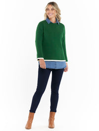 Betty Basics Isobel Knit Jumper | Clover Green