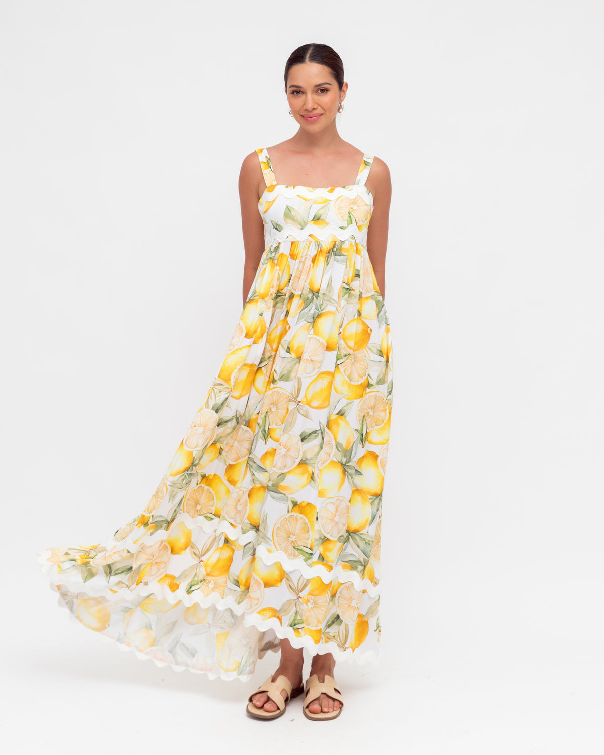 Label of Love | White/Lemon Maxi Dress