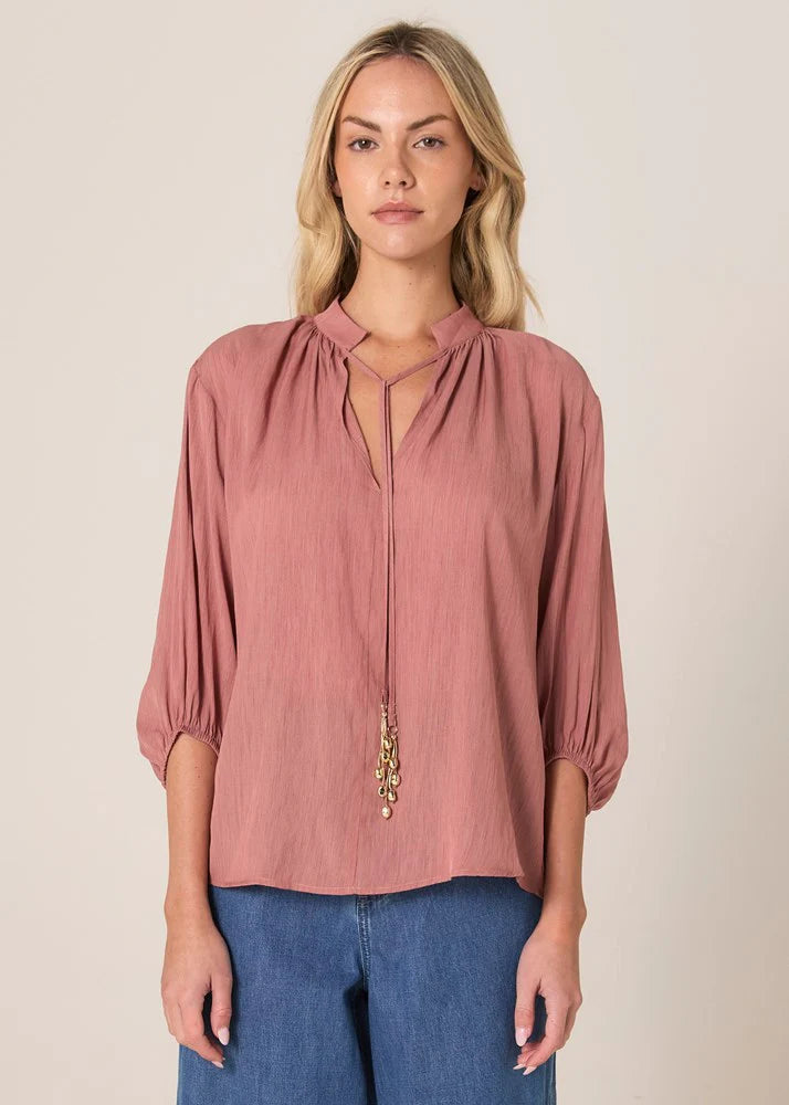 Fate + Becker | Shae Split Neck Blouse