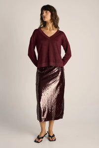Fate + Becker | Oriane Sparkle V-Neck Knit