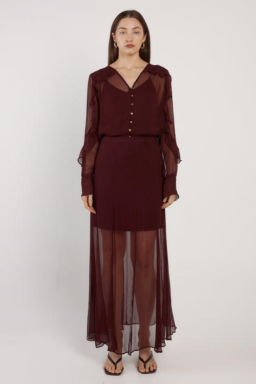 Fate + Becker | Odette Ruffle Blouse - Plum