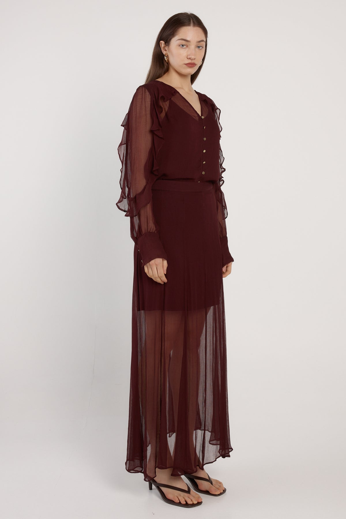 Fate + Becker | Odette Ruffle Blouse - Plum