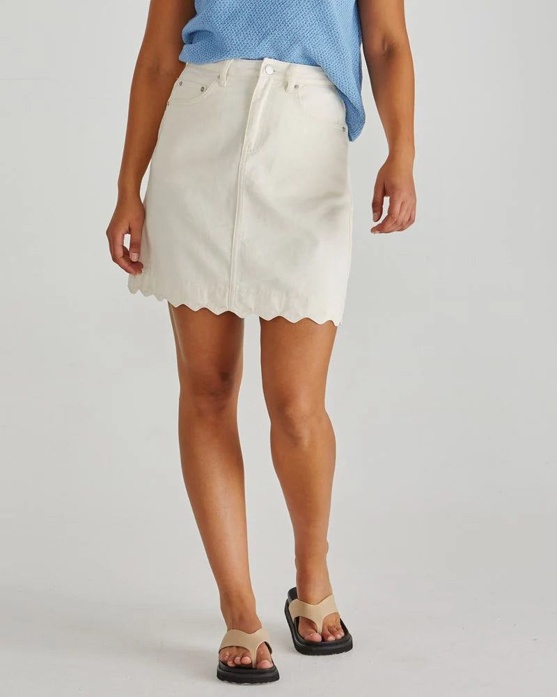 Sass | Vale Scalloped Denim Skirt