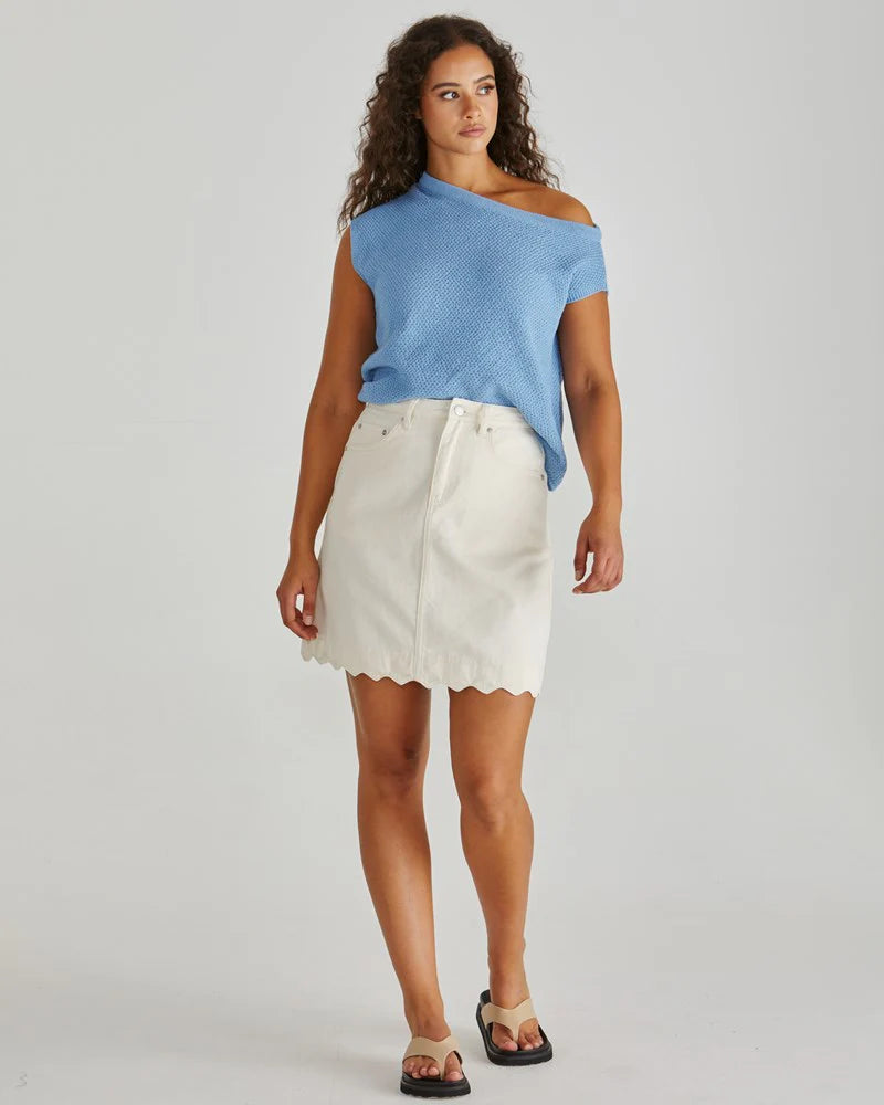 Sass | Vale Scalloped Denim Skirt