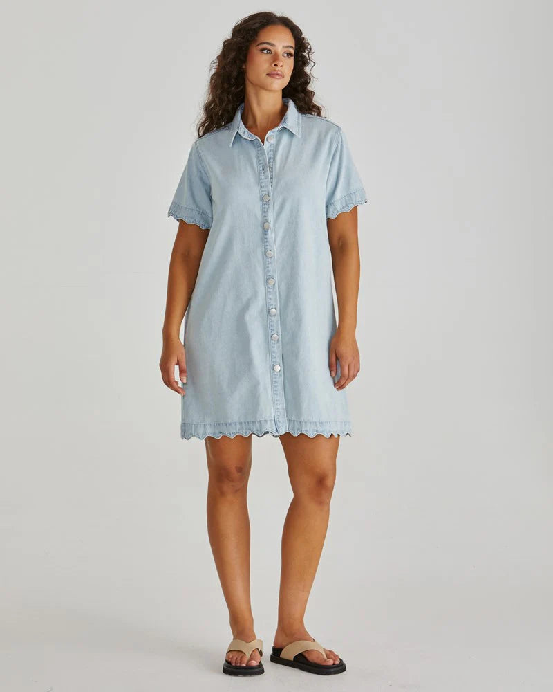 Sass | Vale Scalloped Denim Dress