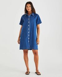 Sass | Vale Scalloped Denim Dress