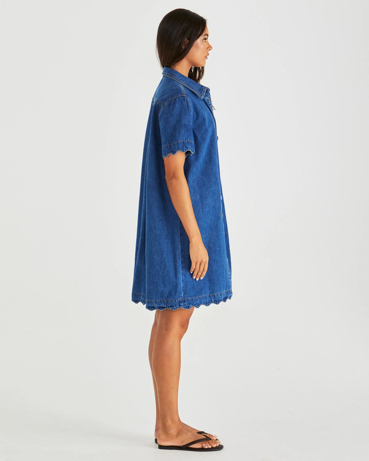 Sass | Vale Scalloped Denim Dress