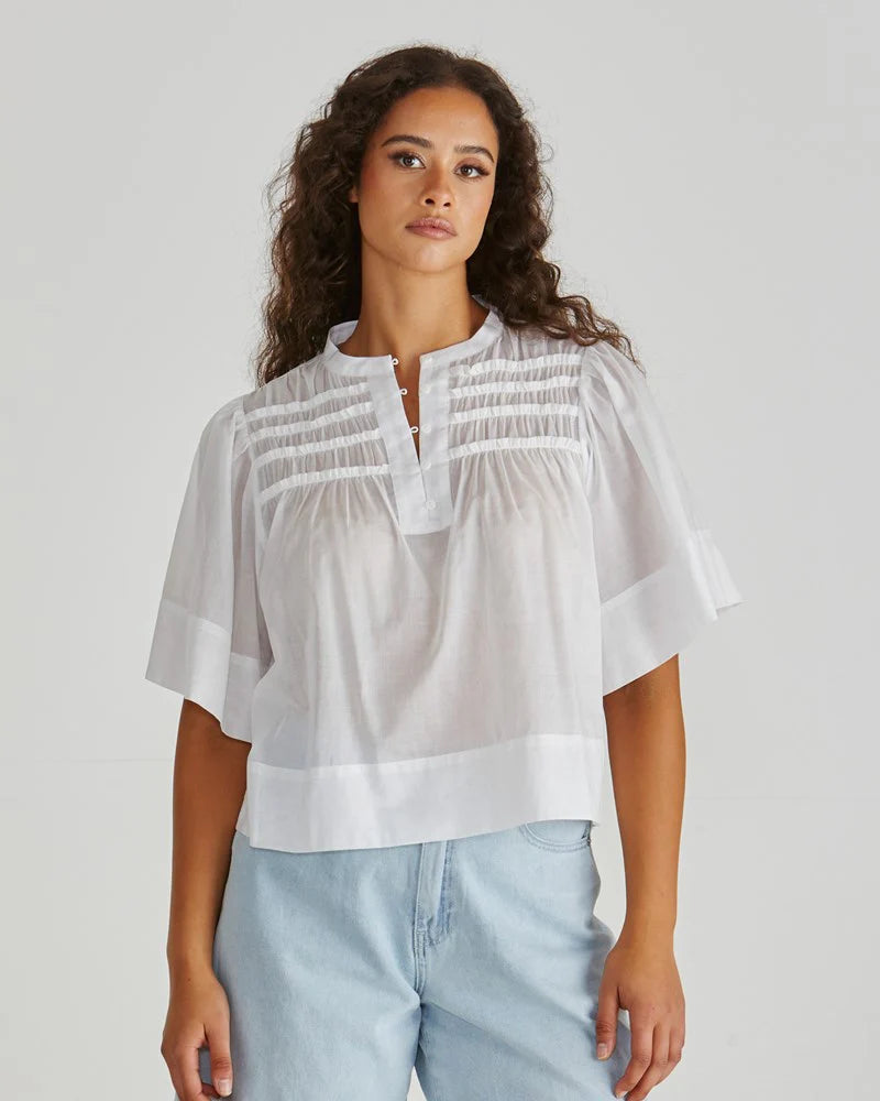 Sass | Pammi Ruffle Yoke Blouse