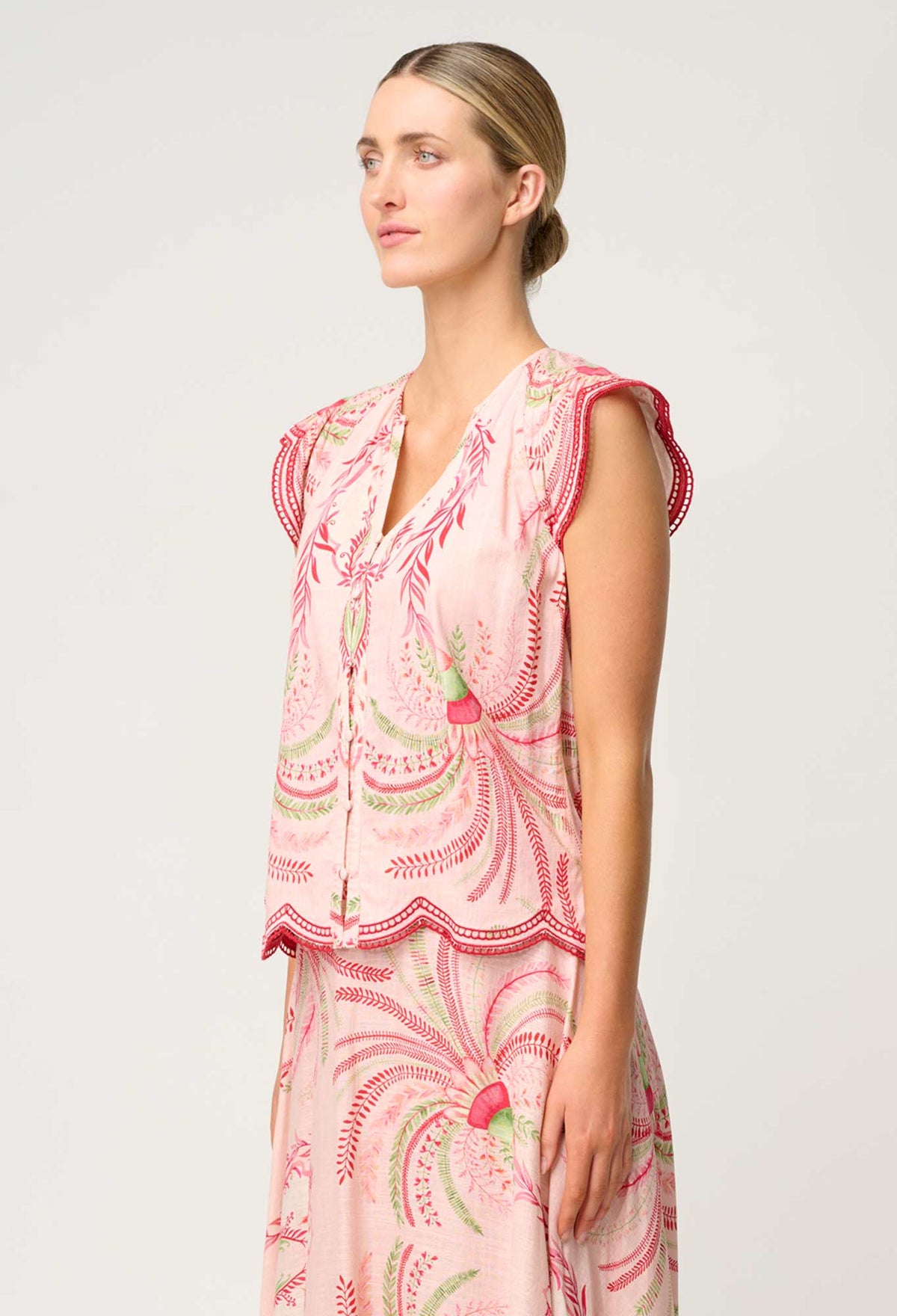 Once Was | Aseel Scallop Embroidered Top