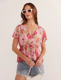 MINKPINK | Simone Flutter Sleeve Blouse