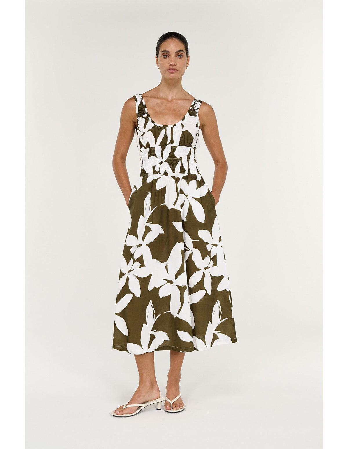 Staple the Label | Liora Shirred Midi Dress