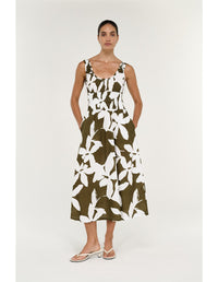 Staple the Label | Liora Shirred Midi Dress
