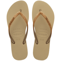 Havaianas | Slim Glitter II Logo Sand Golden Metallic