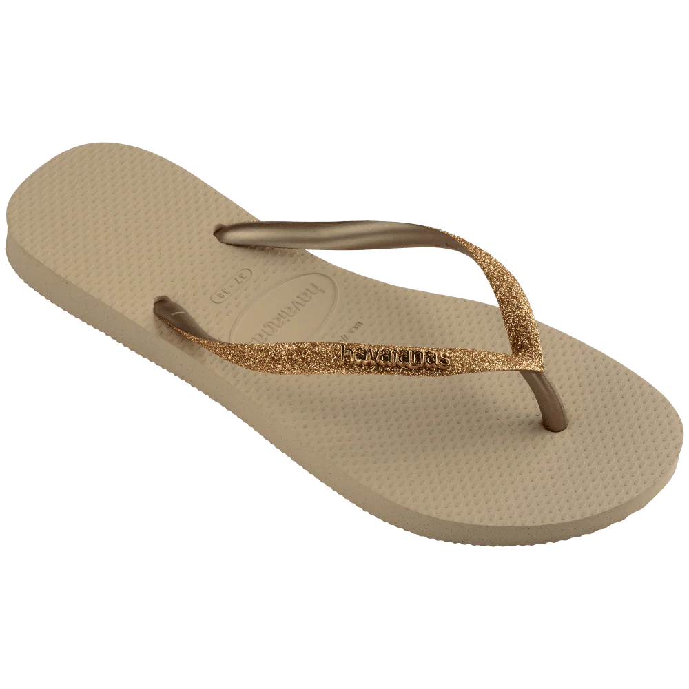 Havaianas | Slim Glitter II Logo Sand Golden Metallic